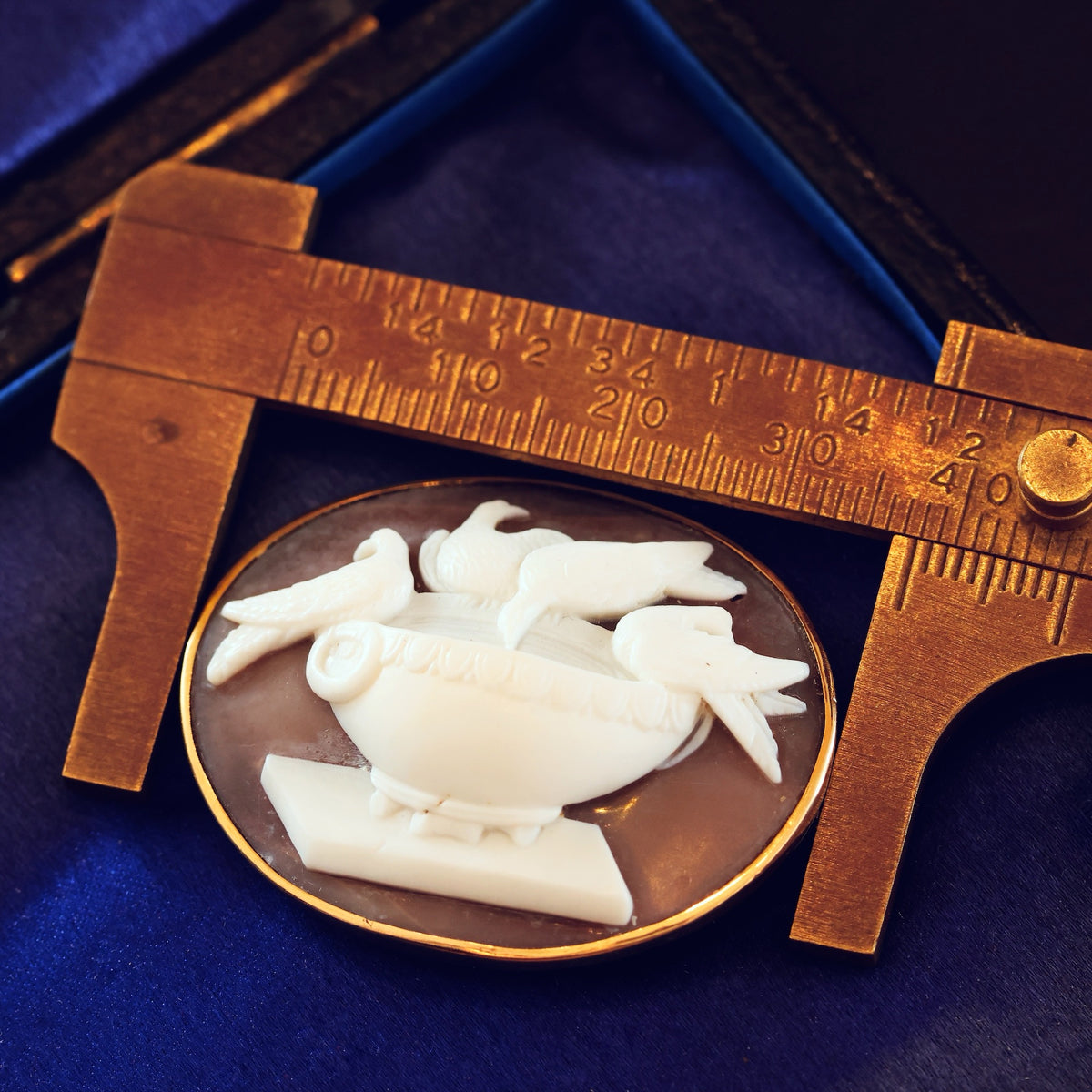 Exquisitely Antique Doves of Pliny Cameo Brooch