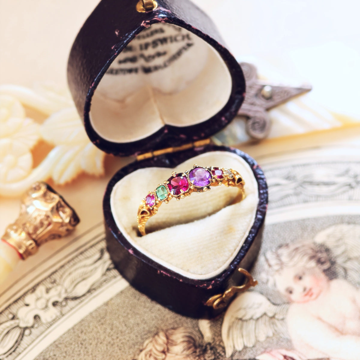 Antique Early Victorian Gemstone REGARD Ring