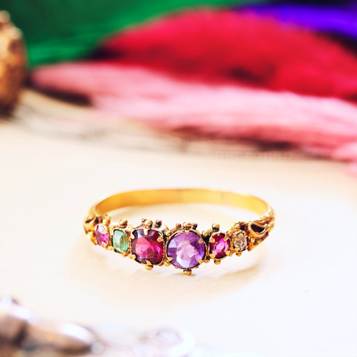 Antique Early Victorian Gemstone REGARD Ring