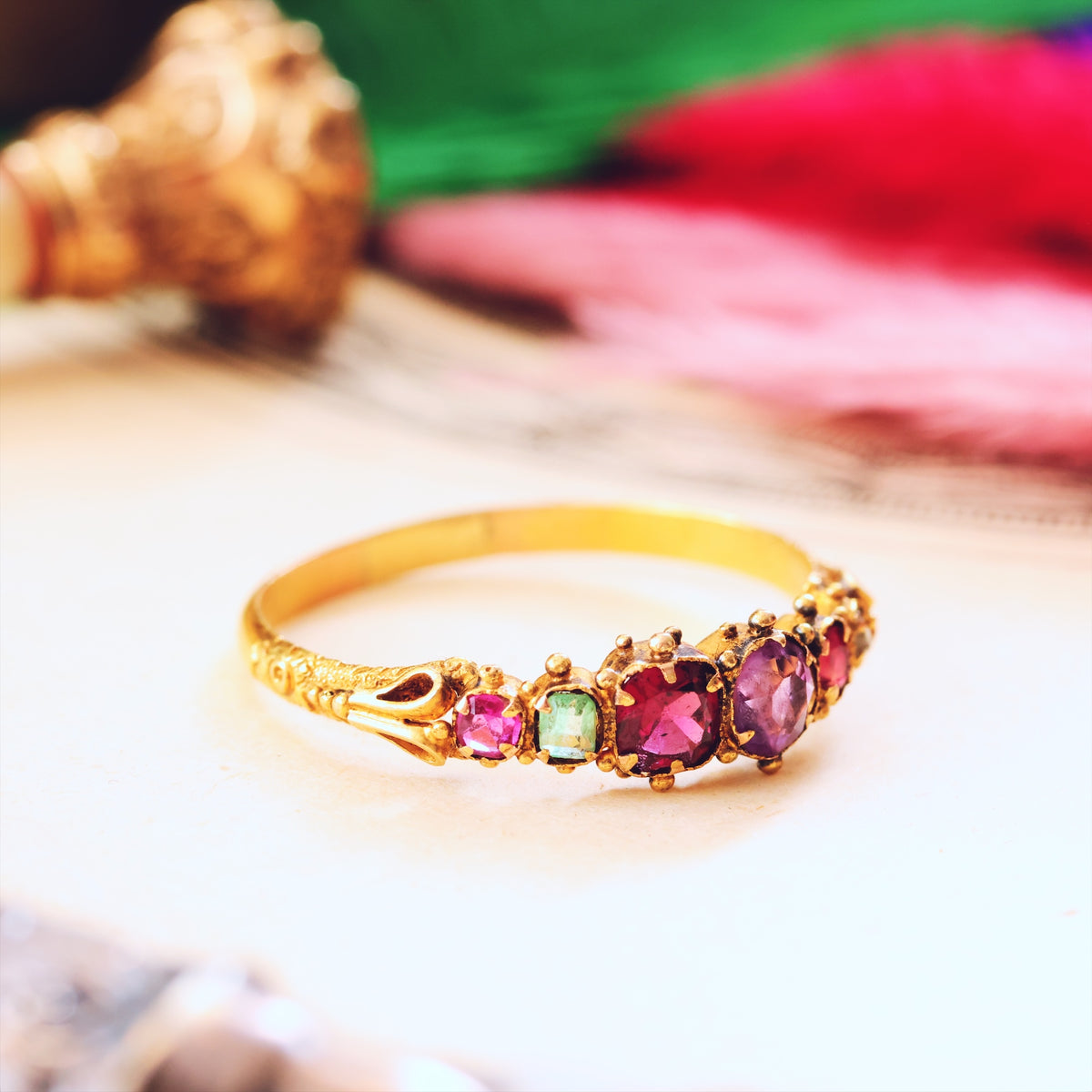 Antique Early Victorian Gemstone REGARD Ring