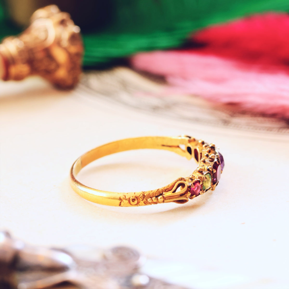 Antique Early Victorian Gemstone REGARD Ring