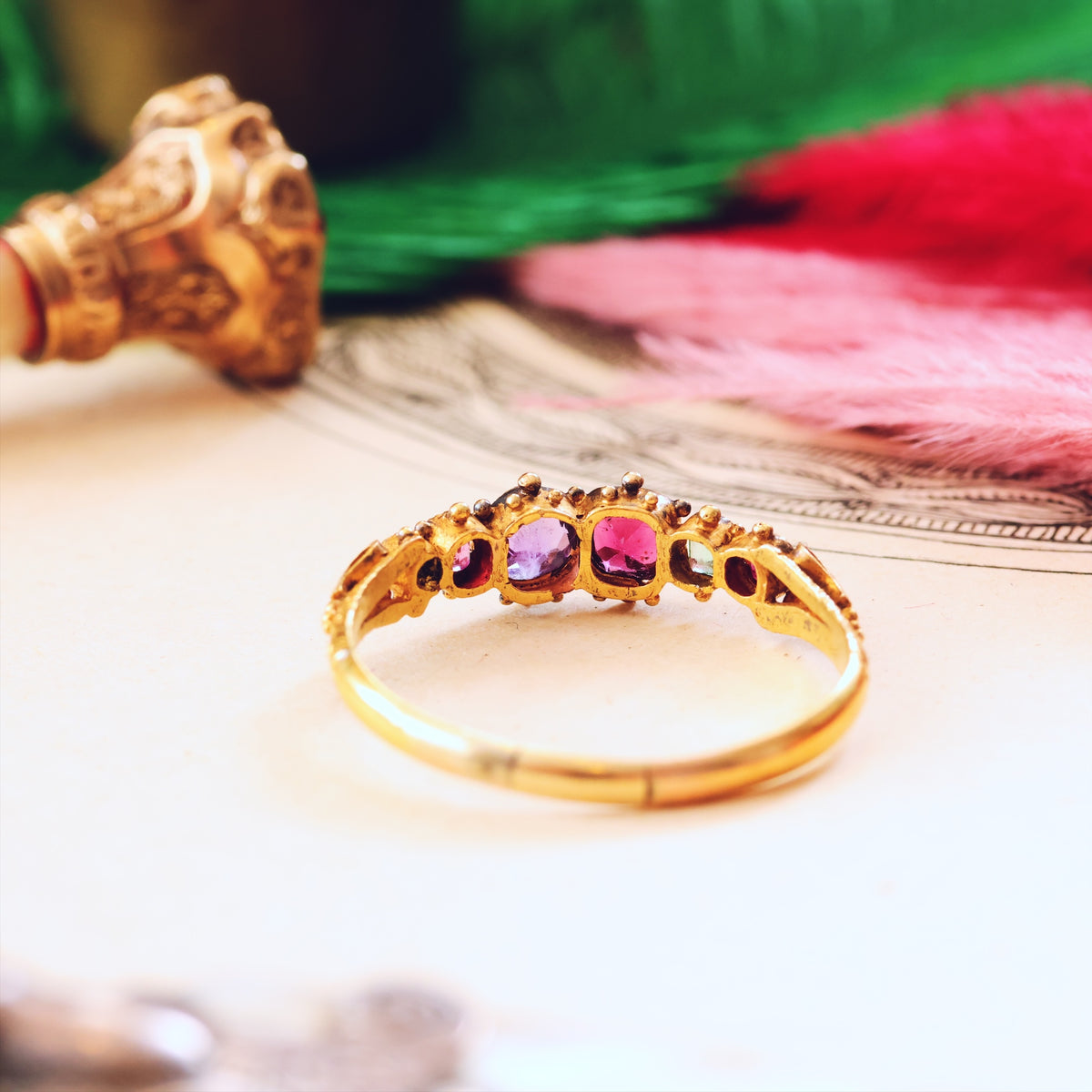 Antique Early Victorian Gemstone REGARD Ring