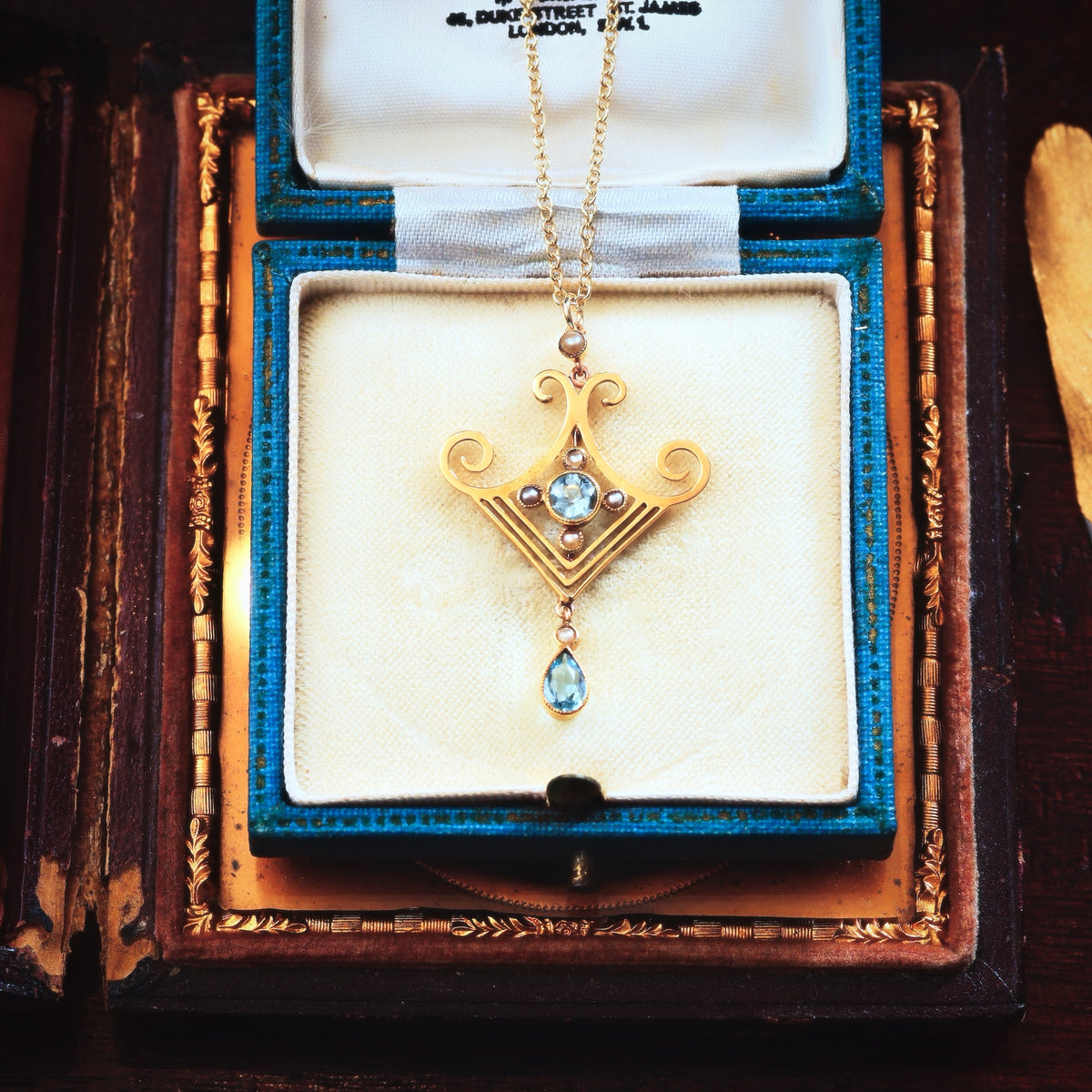 Fine Antique Edwardian Aquamarine Pendant