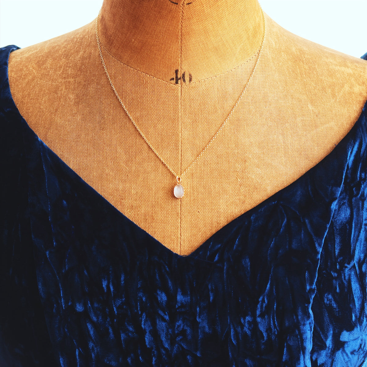 Antique Edwardian Blue Moonstone Necklace