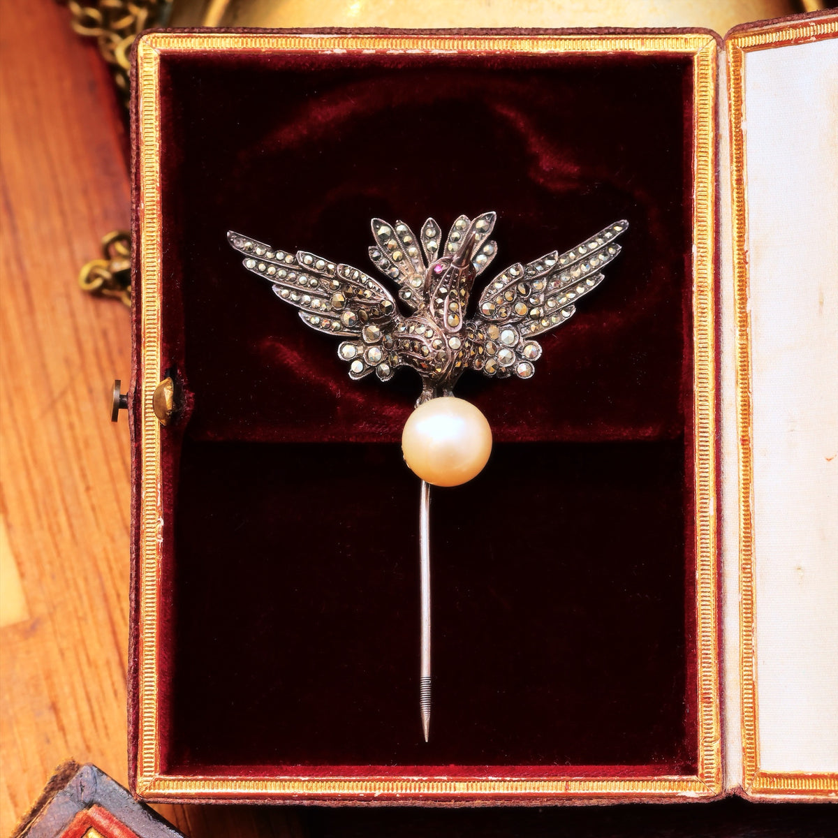 A Most Splendid Antique Winged Wonder Stick Pin