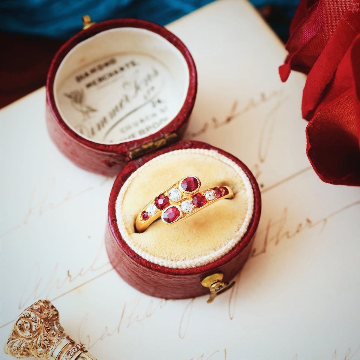 Exquisite Antique Edwardian Ruby & Diamond Ring