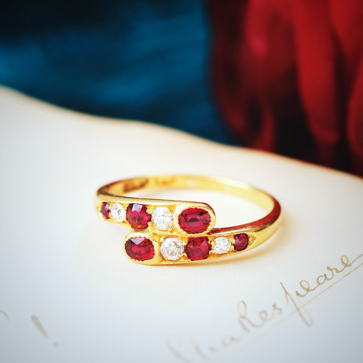 Exquisite Antique Edwardian Ruby & Diamond Ring