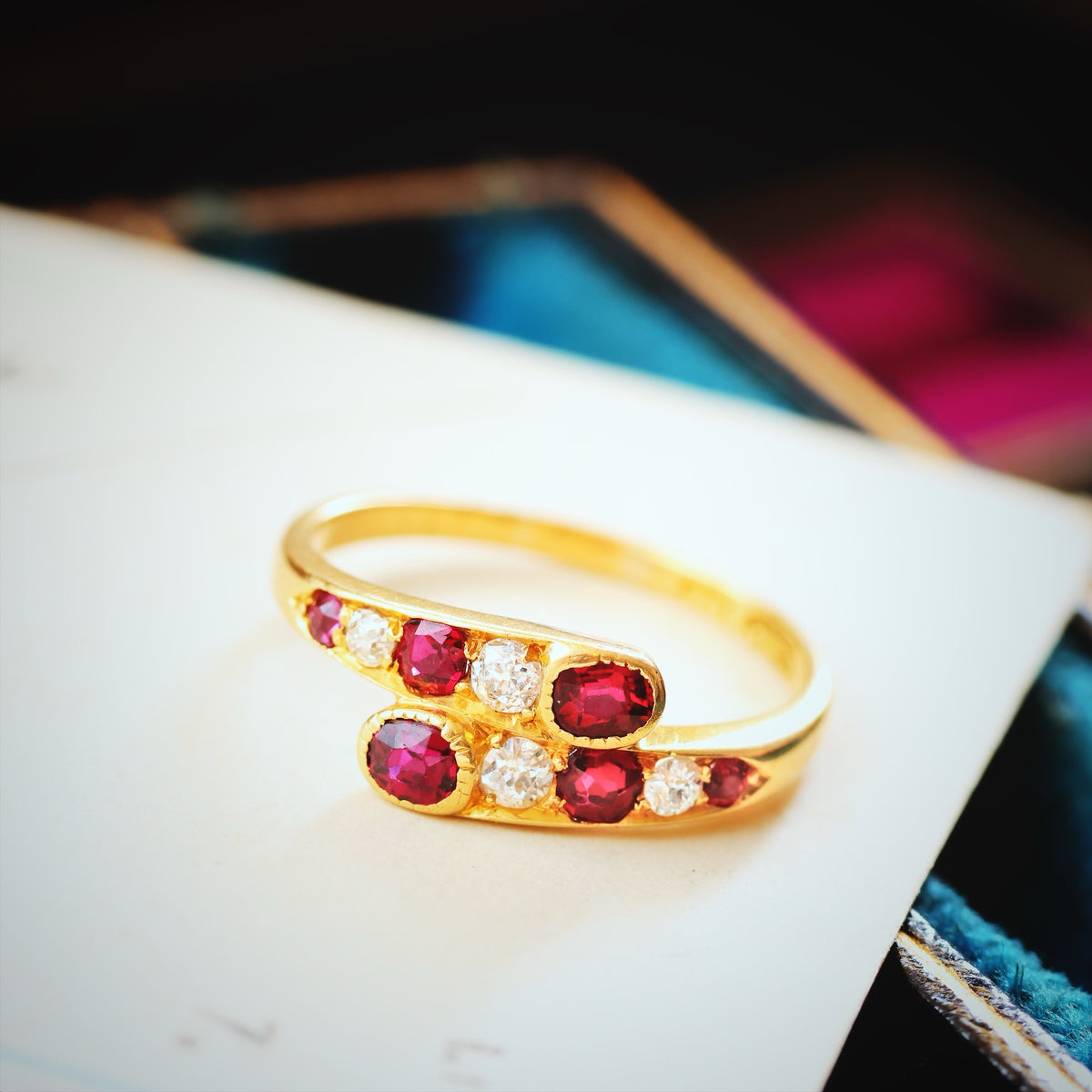 Exquisite Antique Edwardian Ruby & Diamond Ring