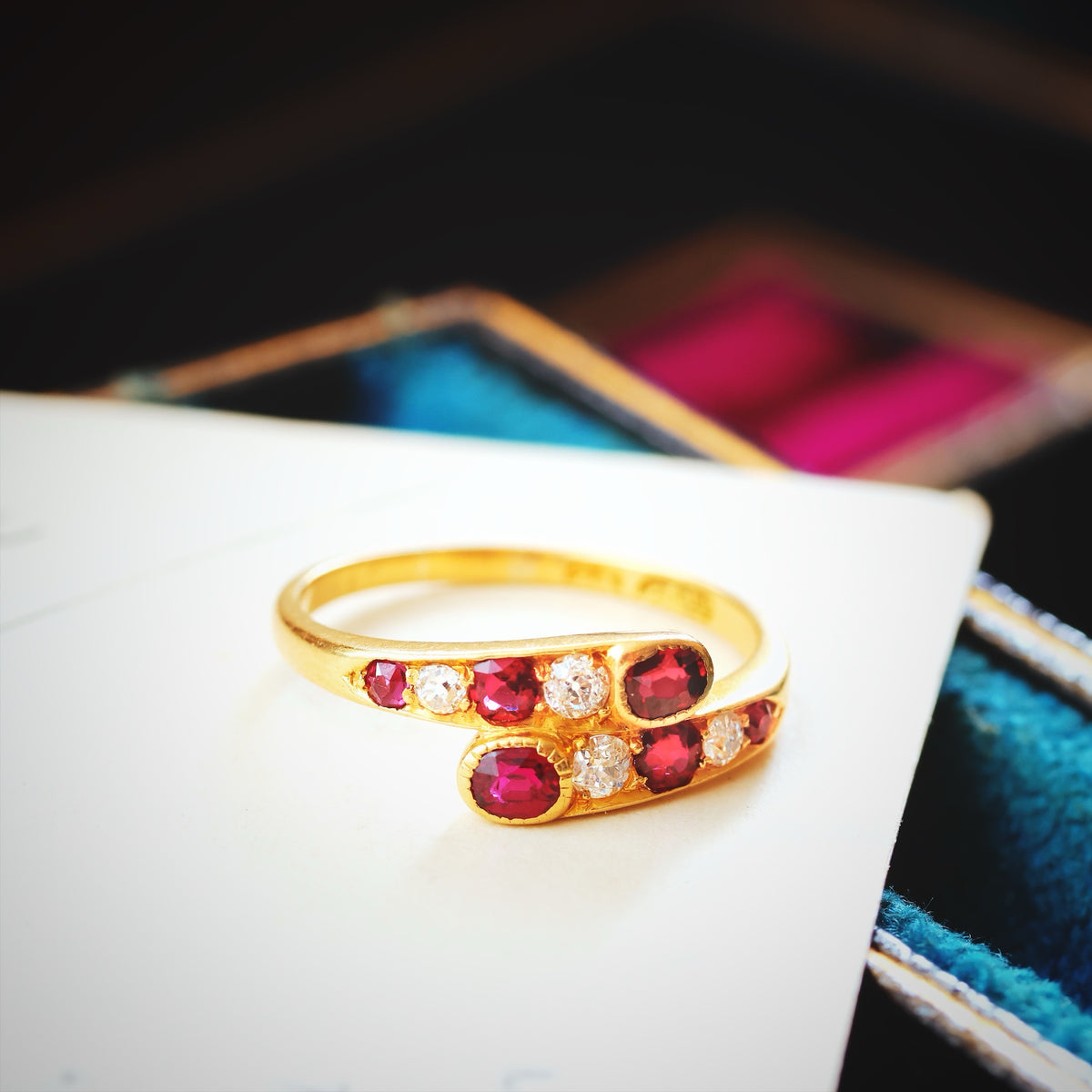 Exquisite Antique Edwardian Ruby & Diamond Ring