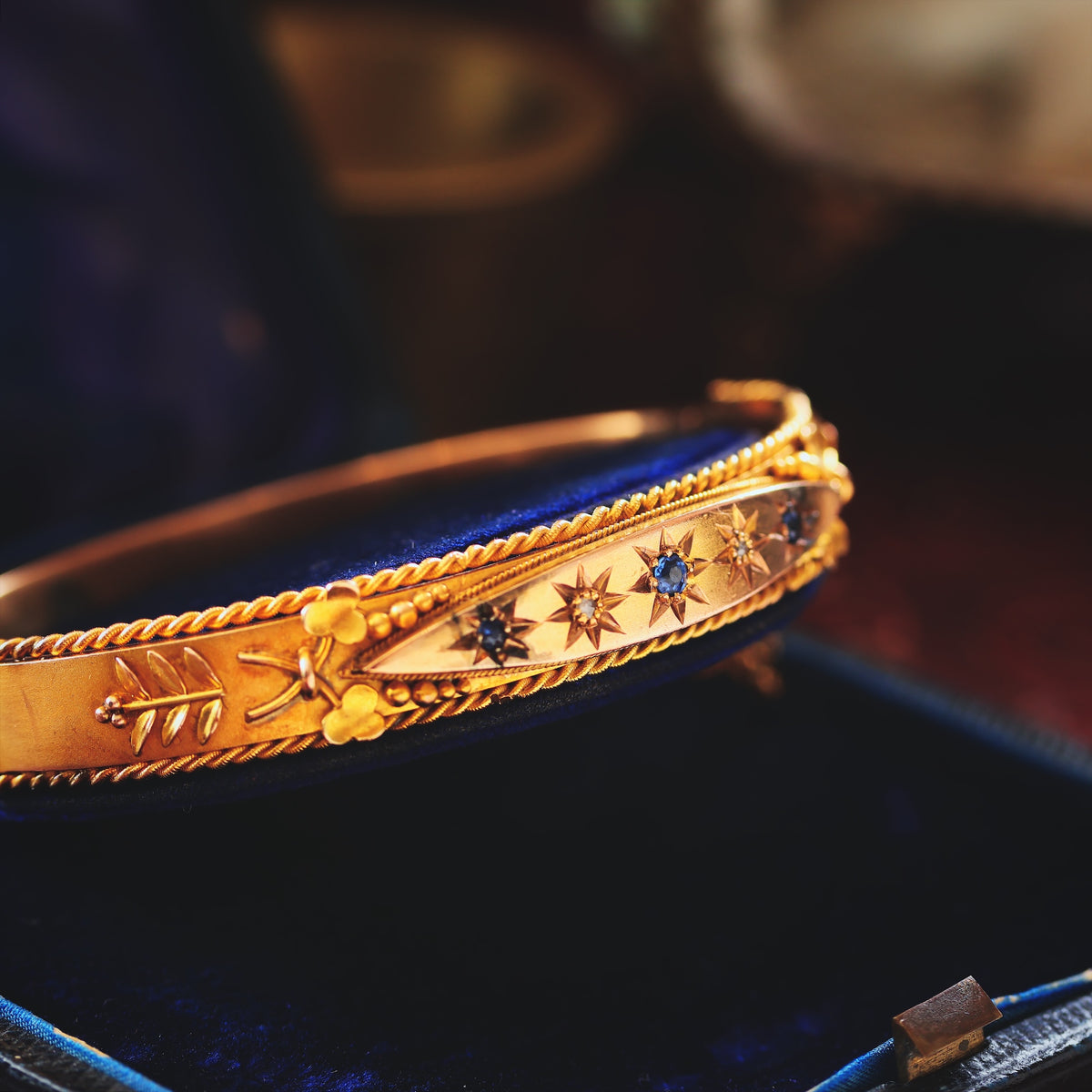 Starry Nights! Edwardian Sapphire & Diamond Bangle