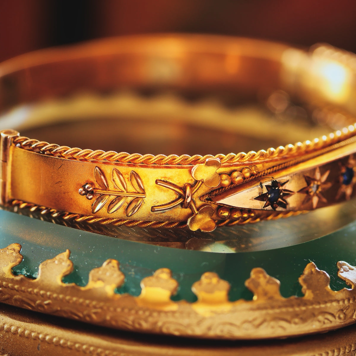 Starry Nights! Edwardian Sapphire & Diamond Bangle