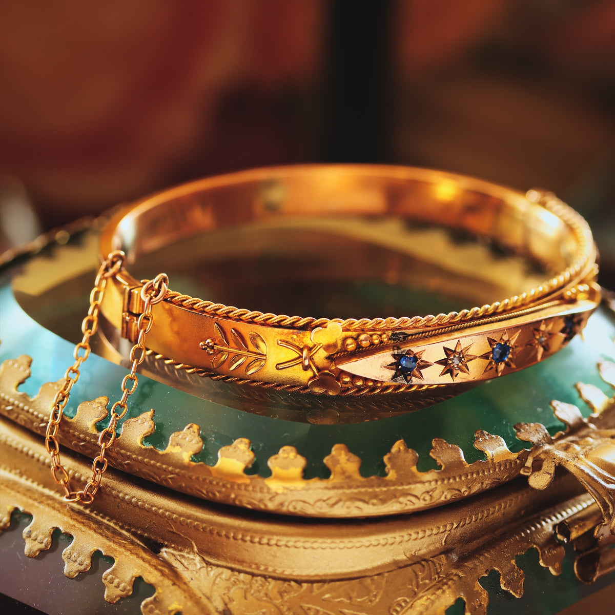 Starry Nights! Edwardian Sapphire & Diamond Bangle