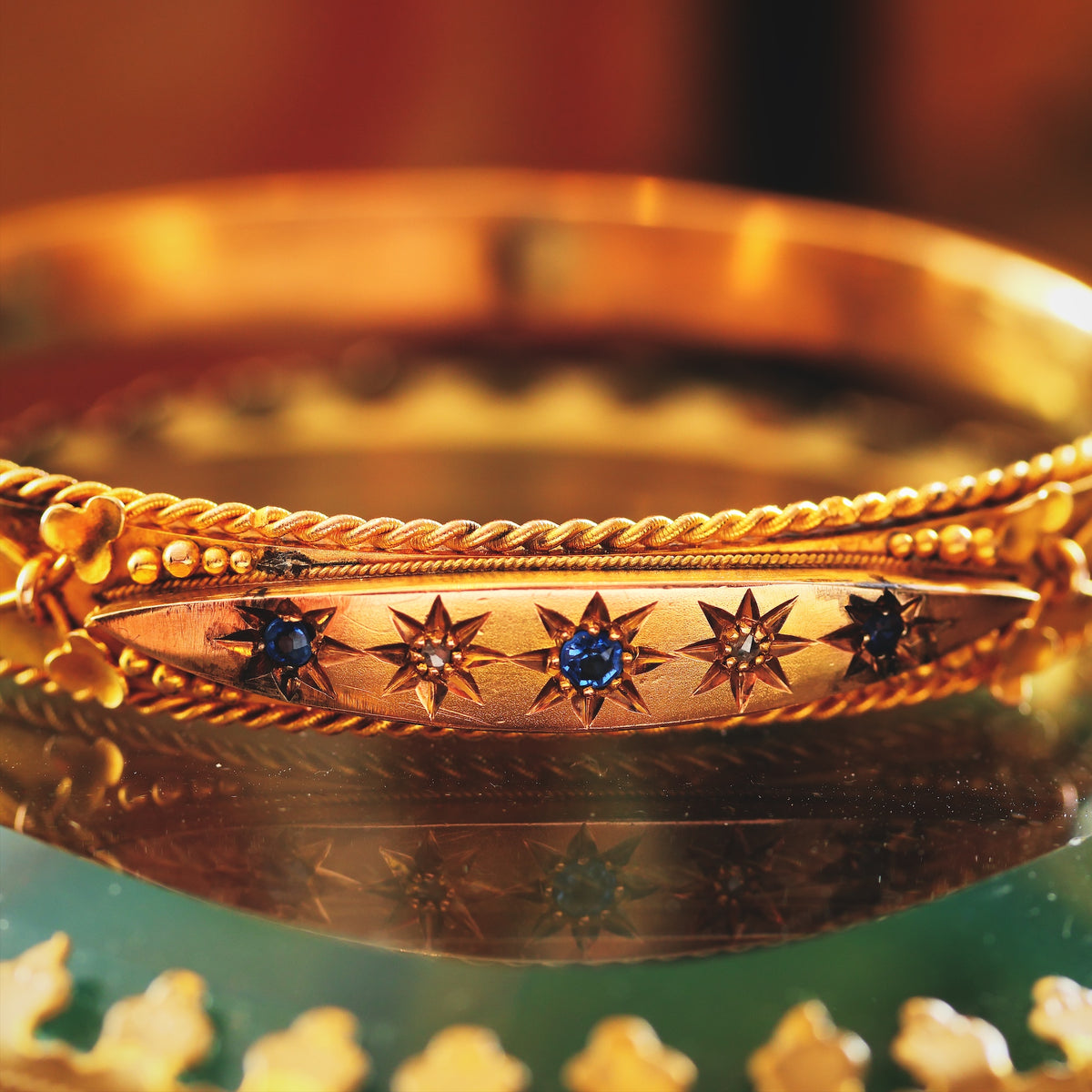 Starry Nights! Edwardian Sapphire & Diamond Bangle