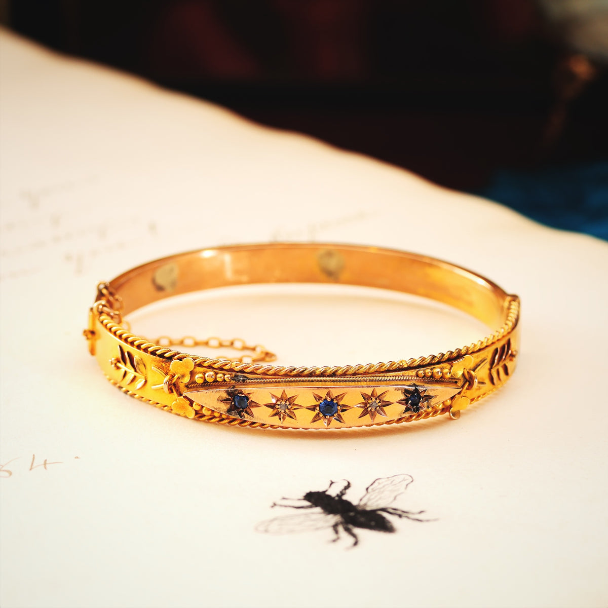 Starry Nights! Edwardian Sapphire & Diamond Bangle