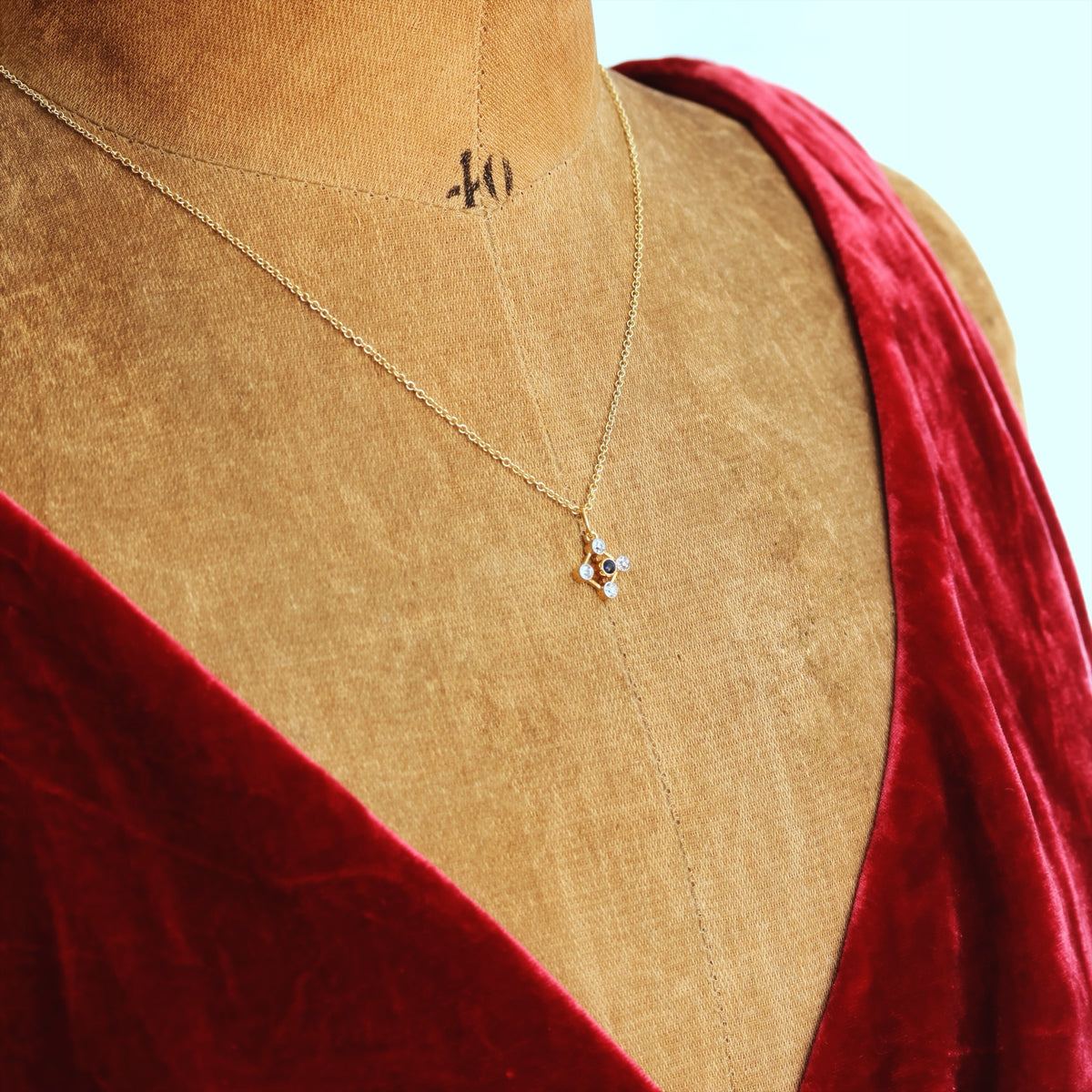Antique Edwardian Sapphire & Diamond Pendant