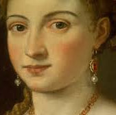 Renaissance Style Emerald & Wild Pearl Drop Earrings