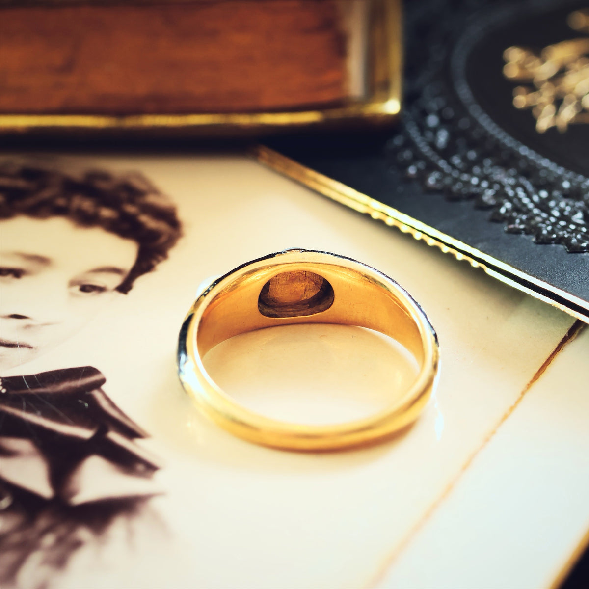 Enamelled Mourning Ring for Charles Hilton dated 1866