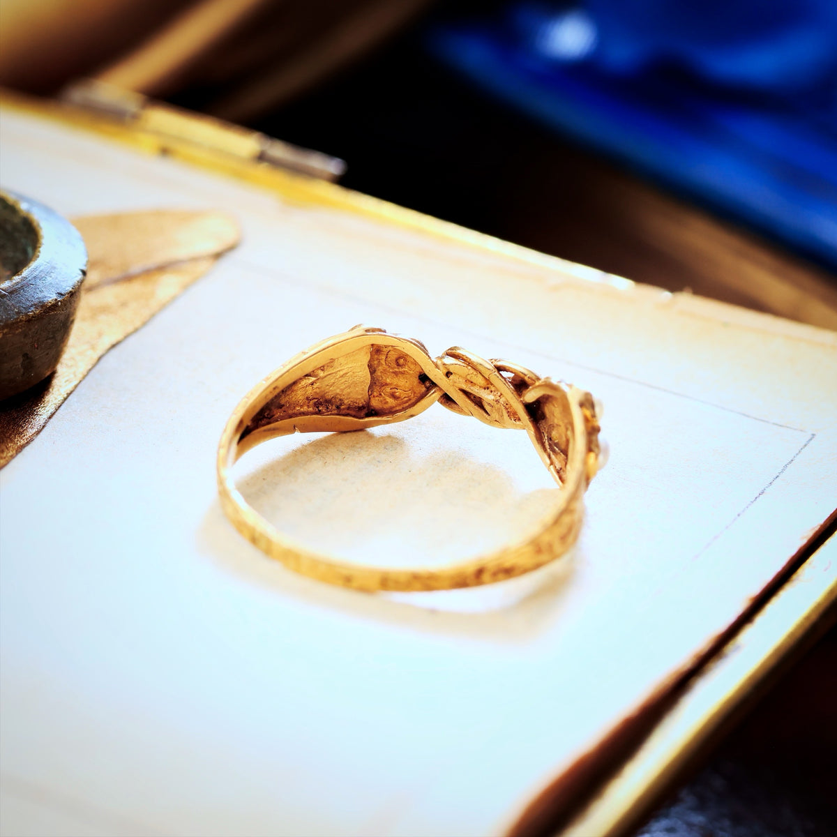 Antique Forget-me-not Turquoise & Wild Pearl Ring