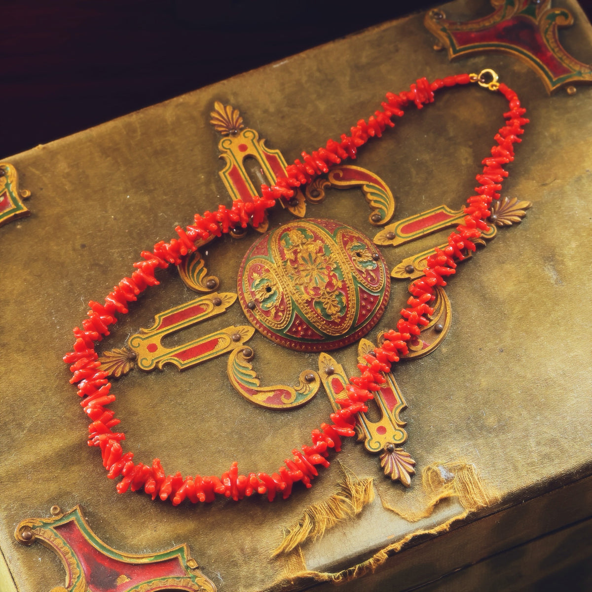 Fine Hand Carved Antique Georgian Coral Necklace