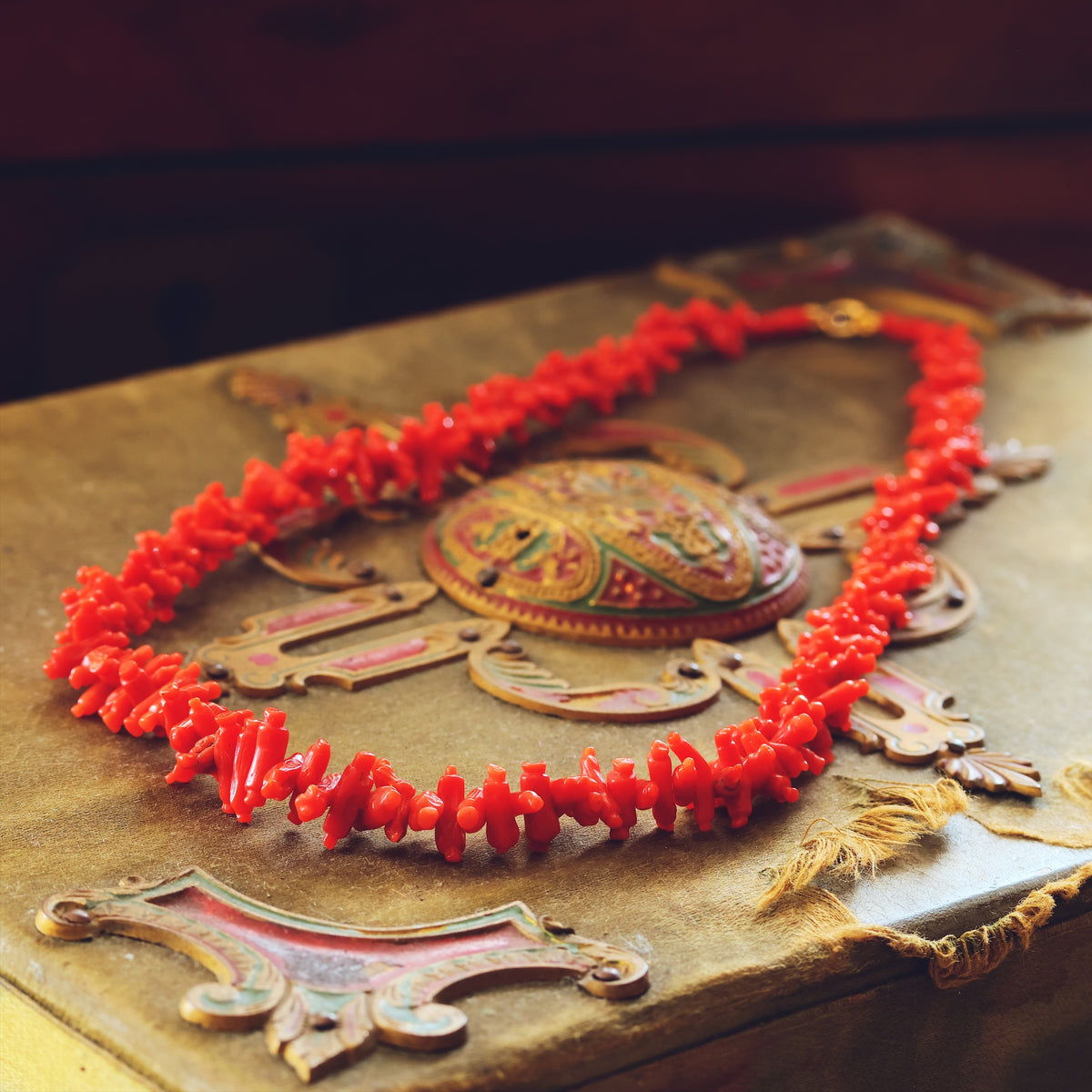 Fine Hand Carved Antique Georgian Coral Necklace