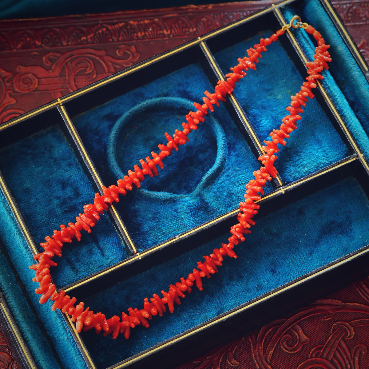 Fine Hand Carved Antique Georgian Coral Necklace