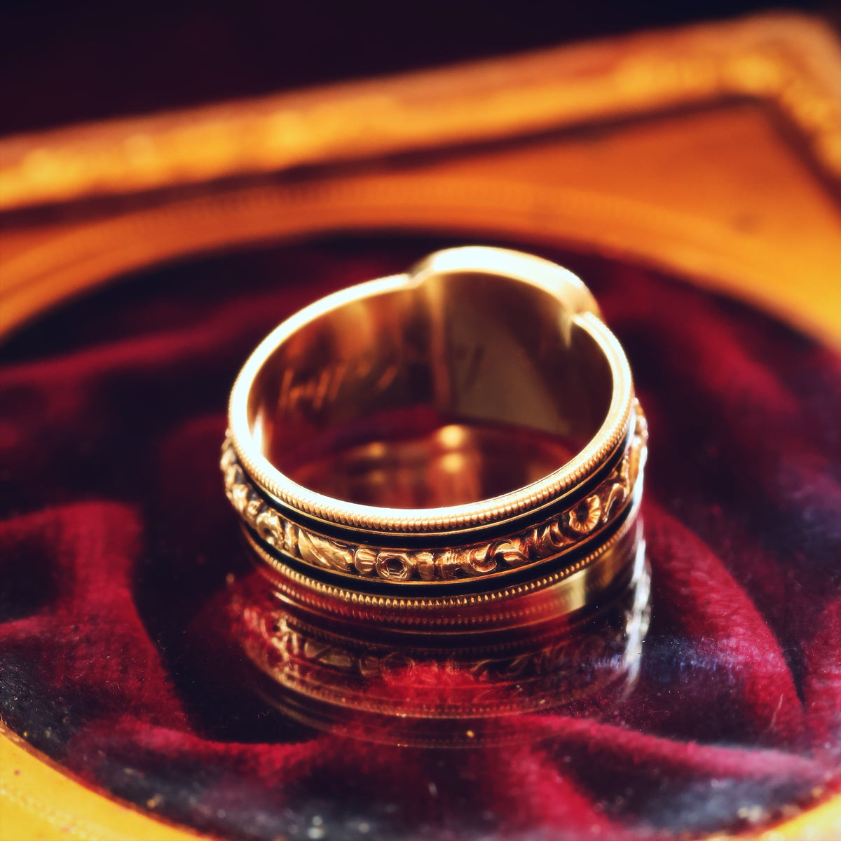 Precious Georgian Date 1820 Enamelled Mourning Ring