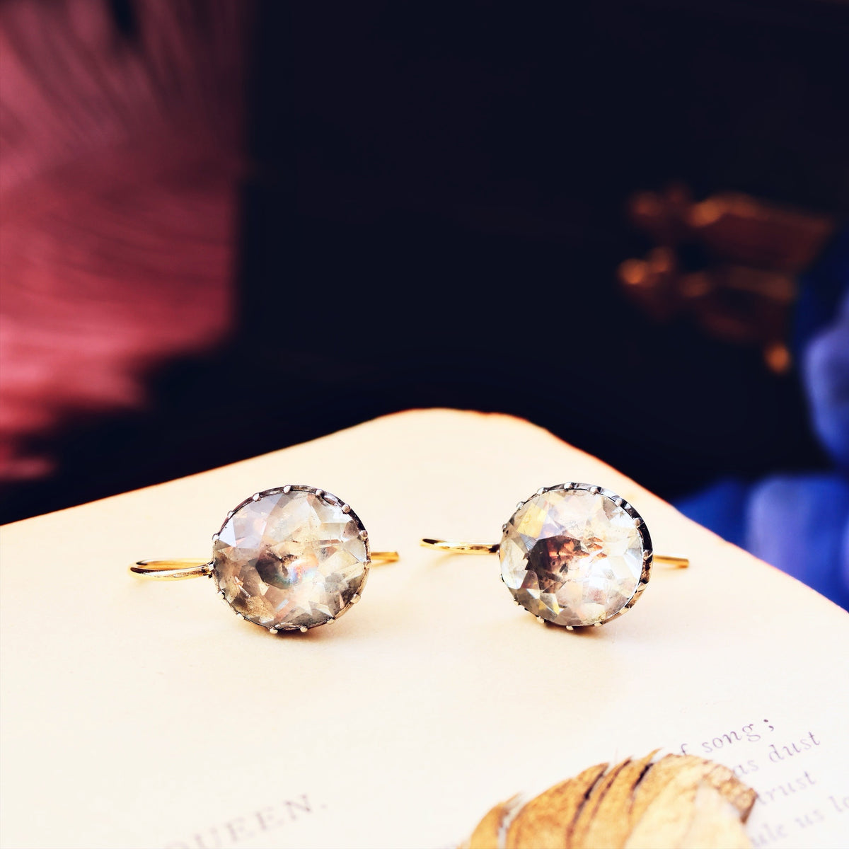 Antique Georgian Foiled Paste Earrings