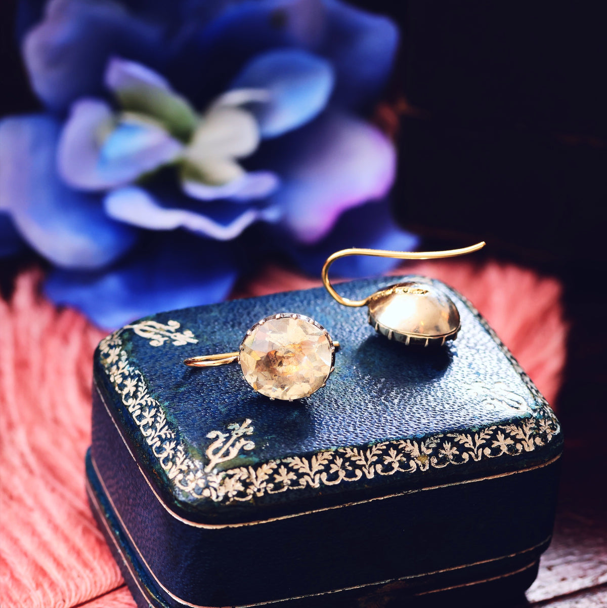 Antique Georgian Foiled Paste Earrings