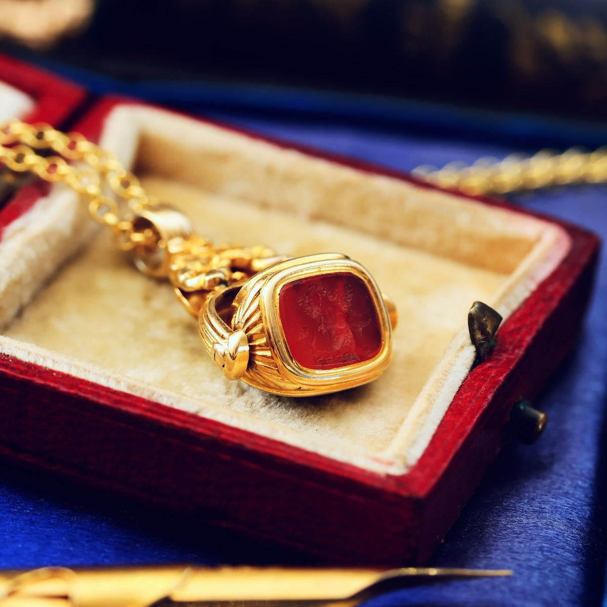 Antique Georgian Intaglio Lion Seal Fob