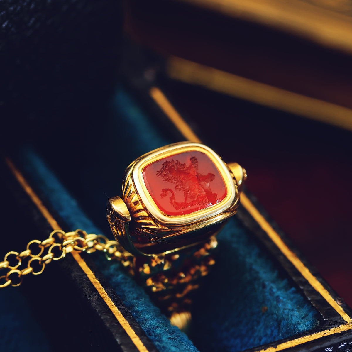 Antique Georgian Intaglio Lion Seal Fob