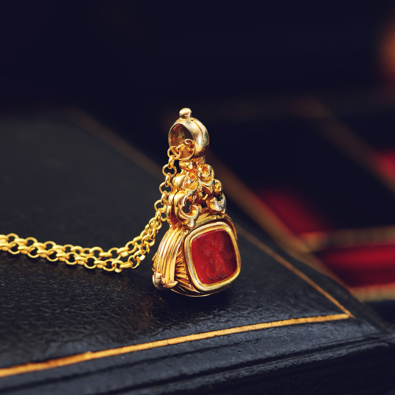 Antique Georgian Intaglio Lion Seal Fob