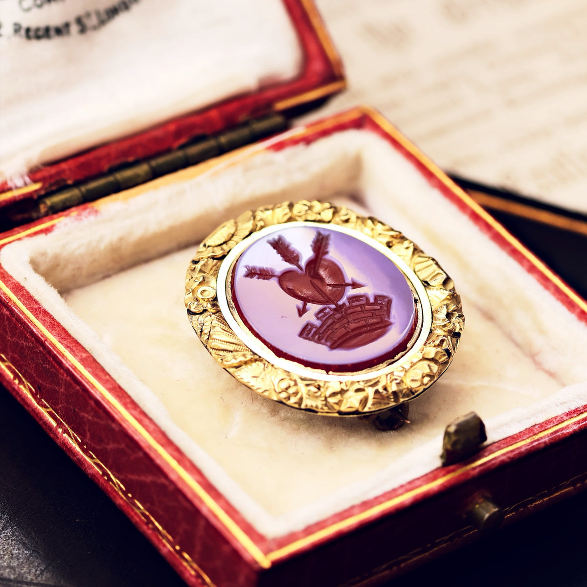 Antique Georgian Intaglio Sardonyx Brooch