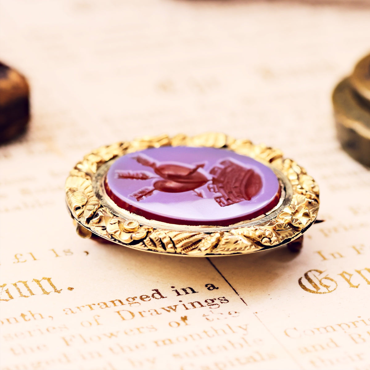 Antique Georgian Intaglio Sardonyx Brooch