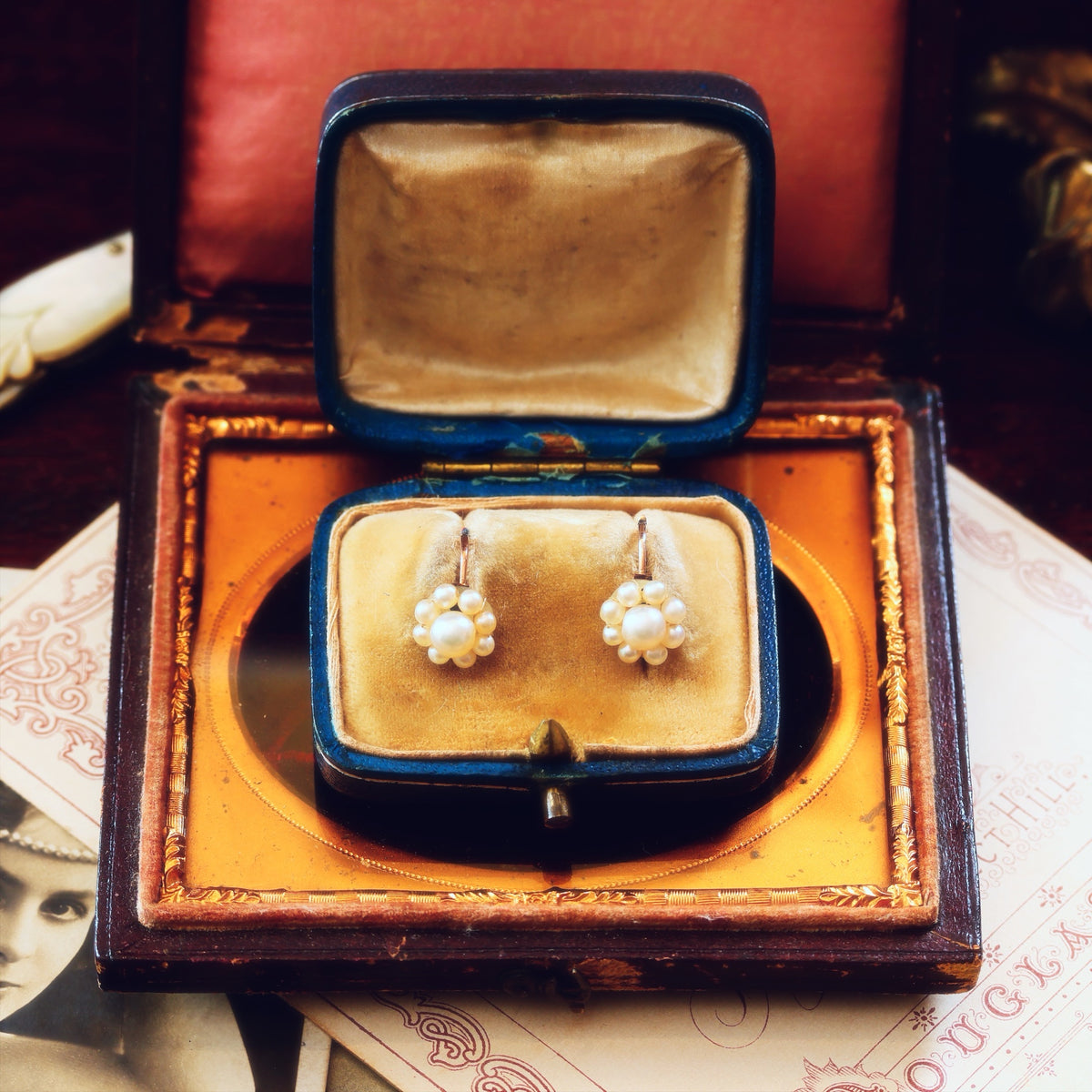 Rare Antique Georgian Natural Pearl Earrings