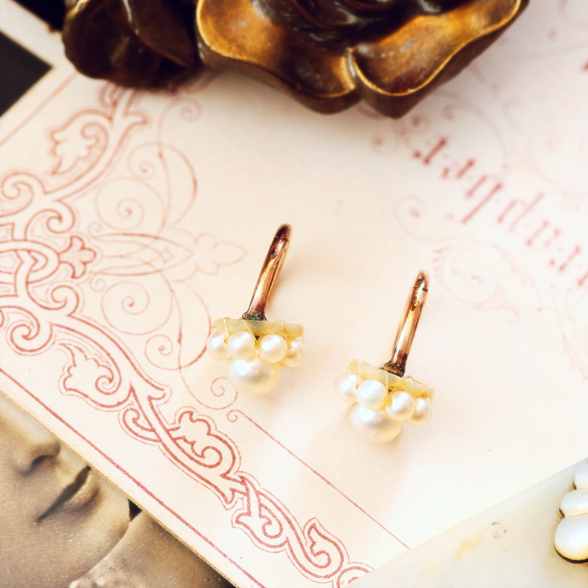 Rare Antique Georgian Natural Pearl Earrings