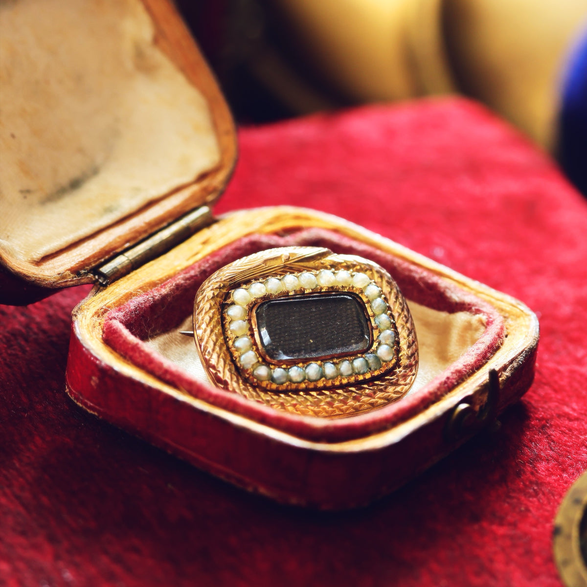 Antique Georgian Ouroboros Mourning Brooch