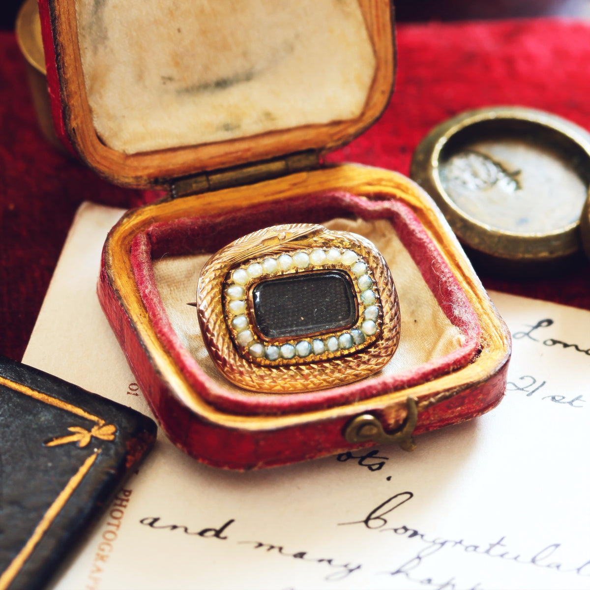 Antique Georgian Ouroboros Mourning Brooch
