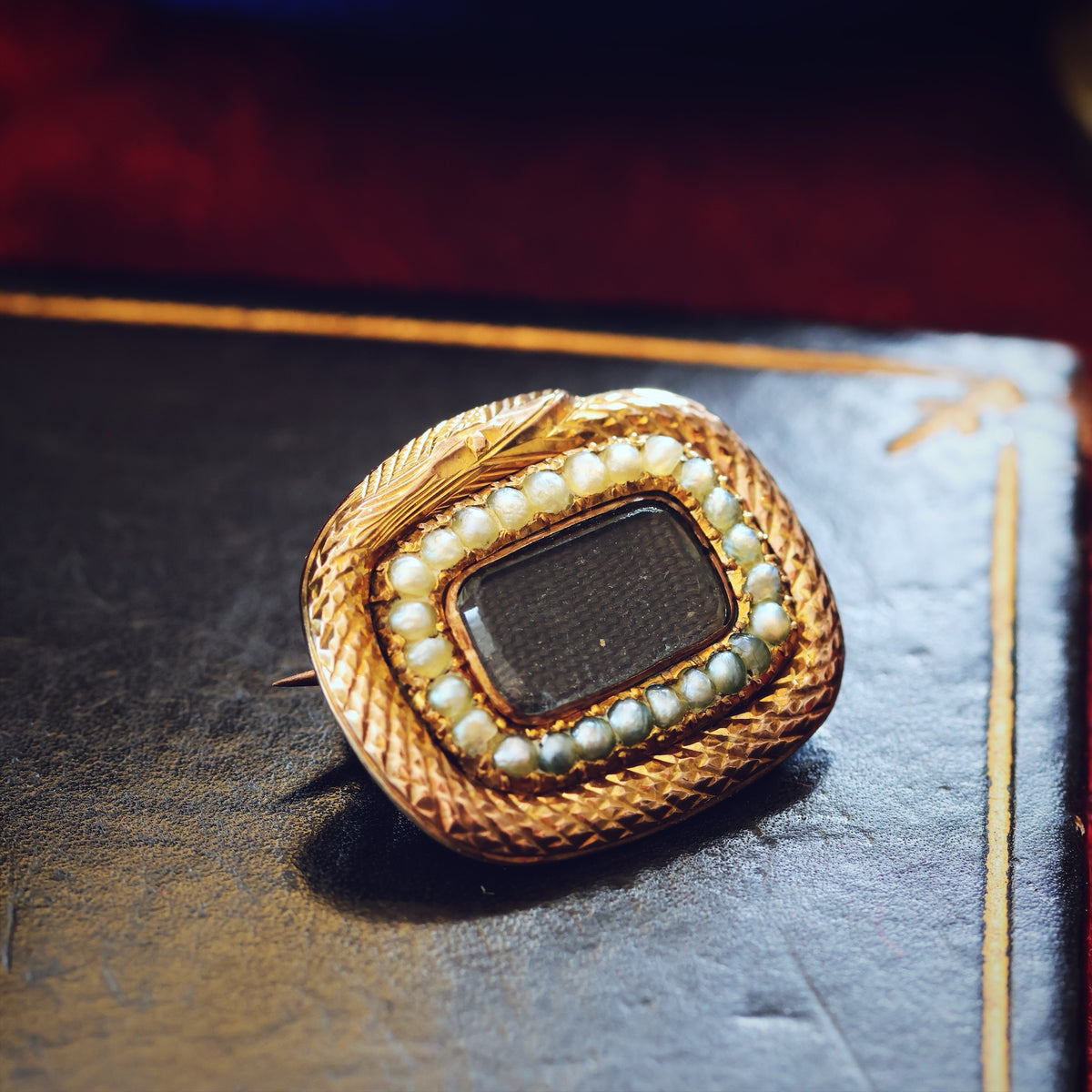 Antique Georgian Ouroboros Mourning Brooch