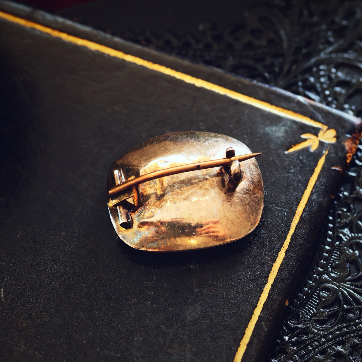 Antique Georgian Ouroboros Mourning Brooch