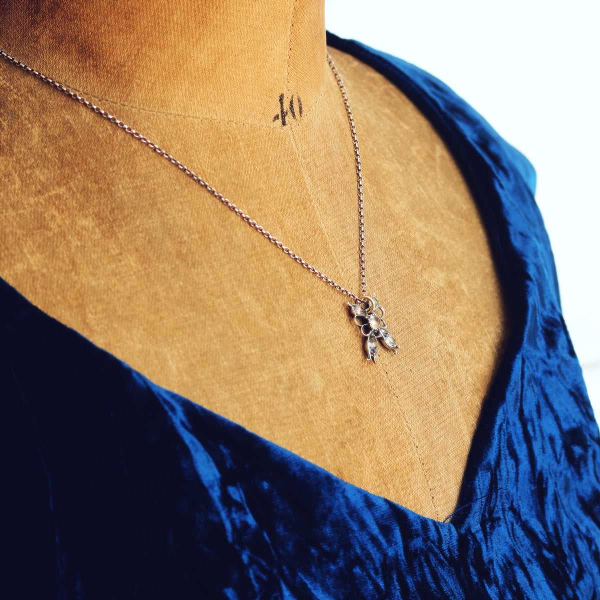 Georgian Portuguese Rock Crystal Butterfly Pendant