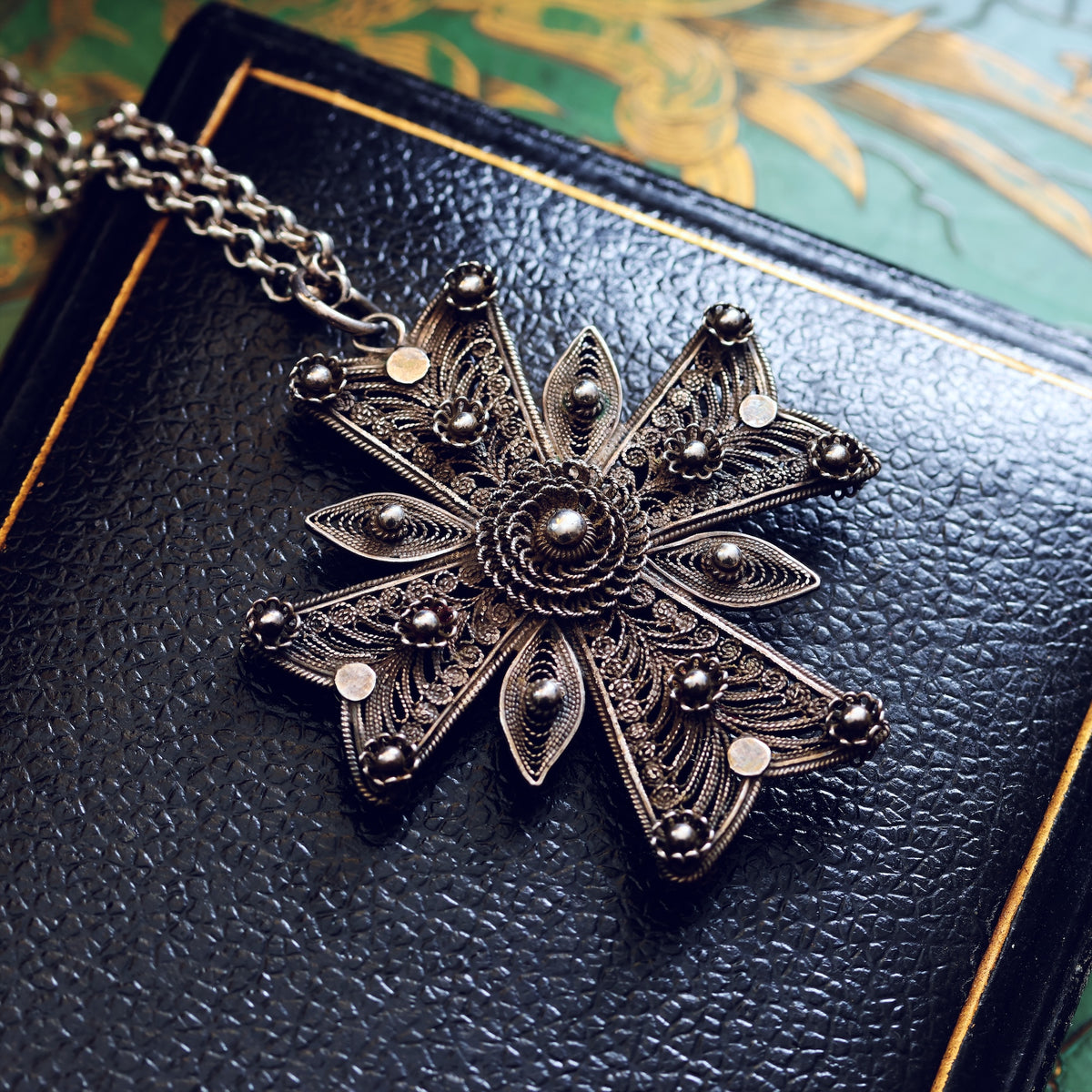 Georgian Silver Filigree Maltese Cross Pendant