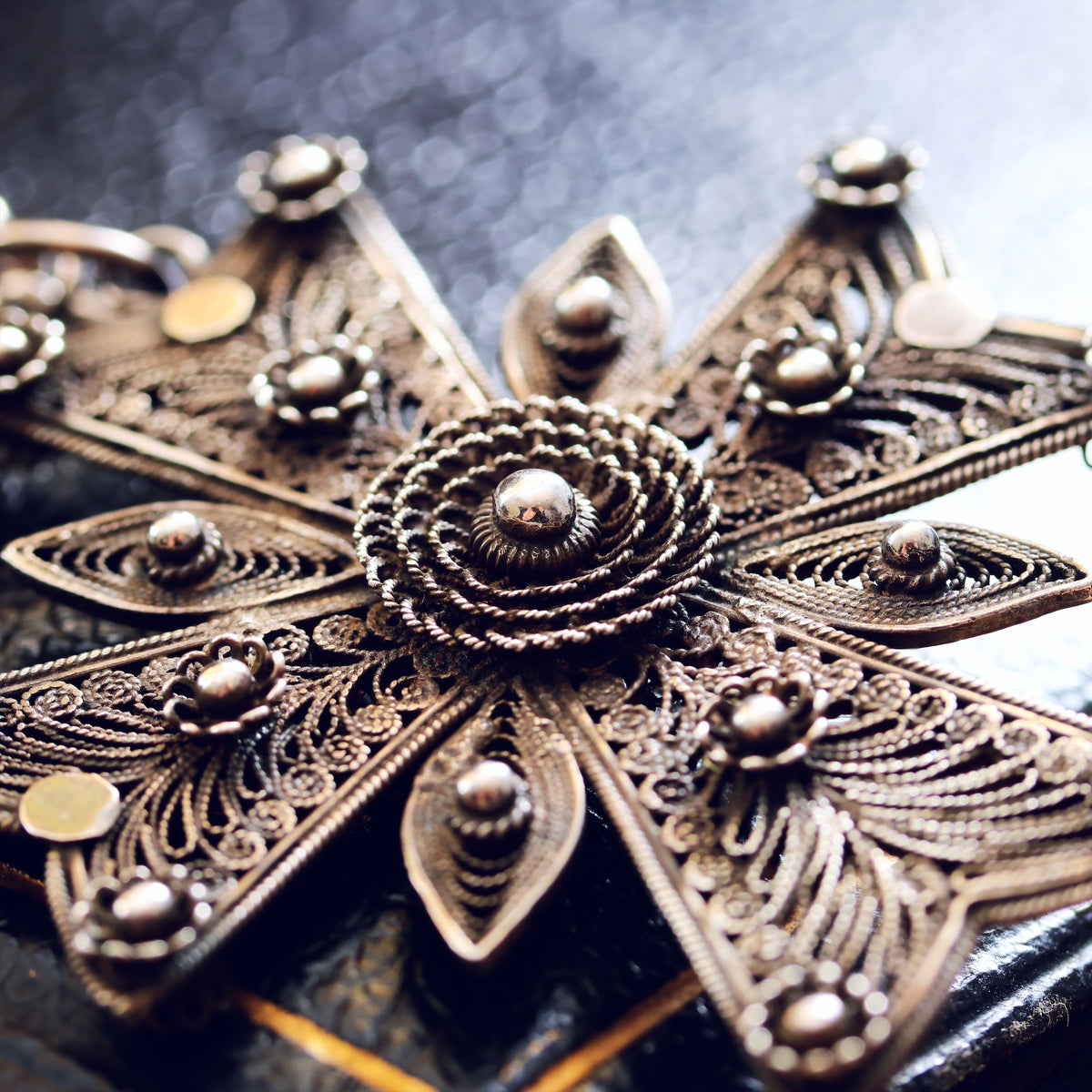Georgian Silver Filigree Maltese Cross Pendant
