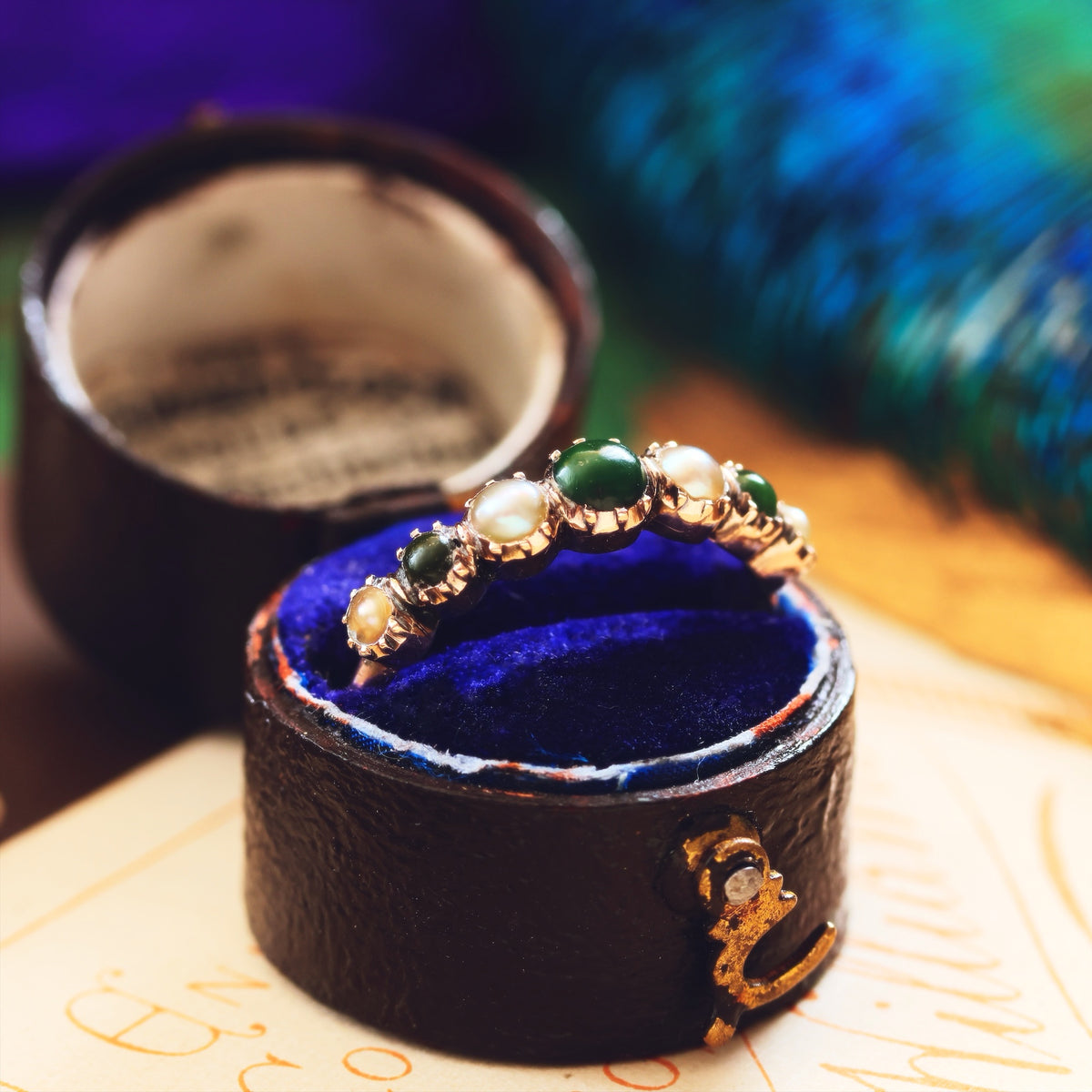 Antique Georgian Turquoise & Wild Pearl Ring
