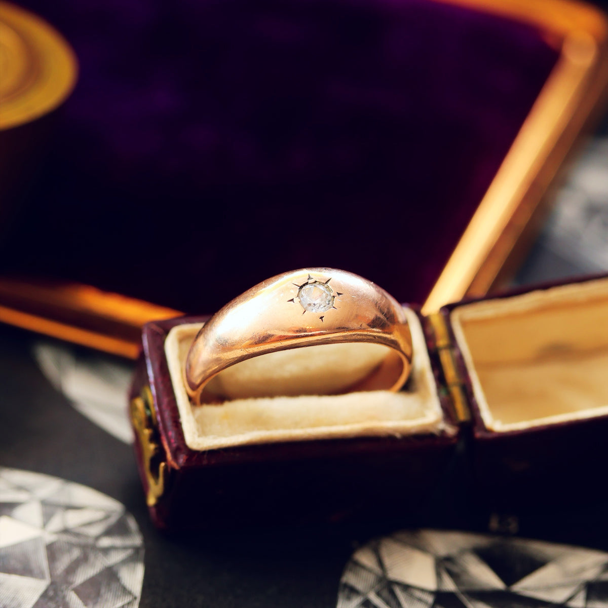 Antique Gypsy Set Diamond Band Ring
