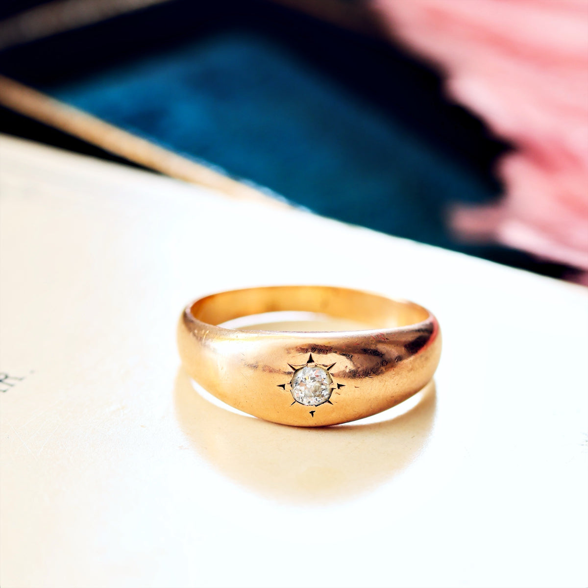 Antique Gypsy Set Diamond Band Ring