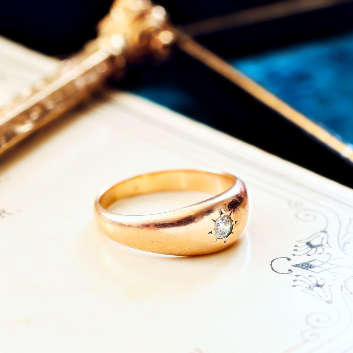 Antique Gypsy Set Diamond Band Ring
