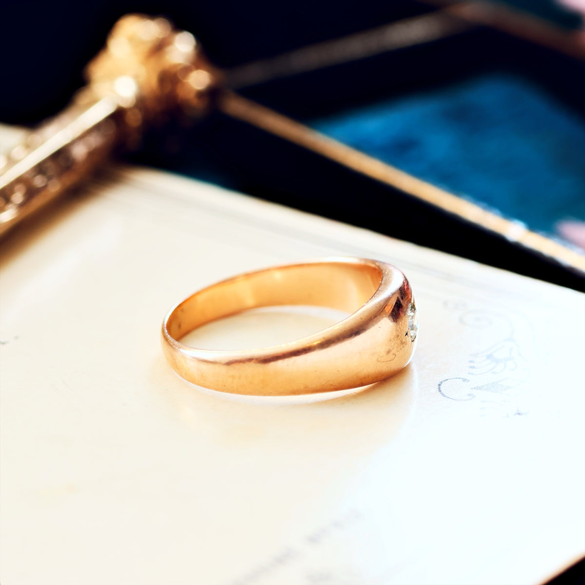 Antique Gypsy Set Diamond Band Ring
