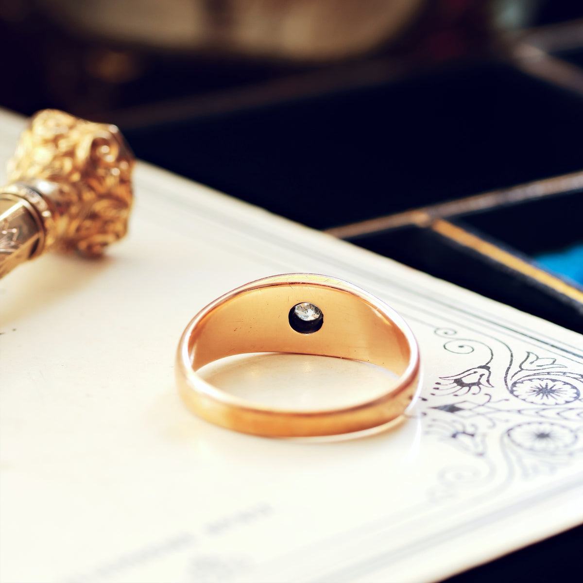 Antique Gypsy Set Diamond Band Ring
