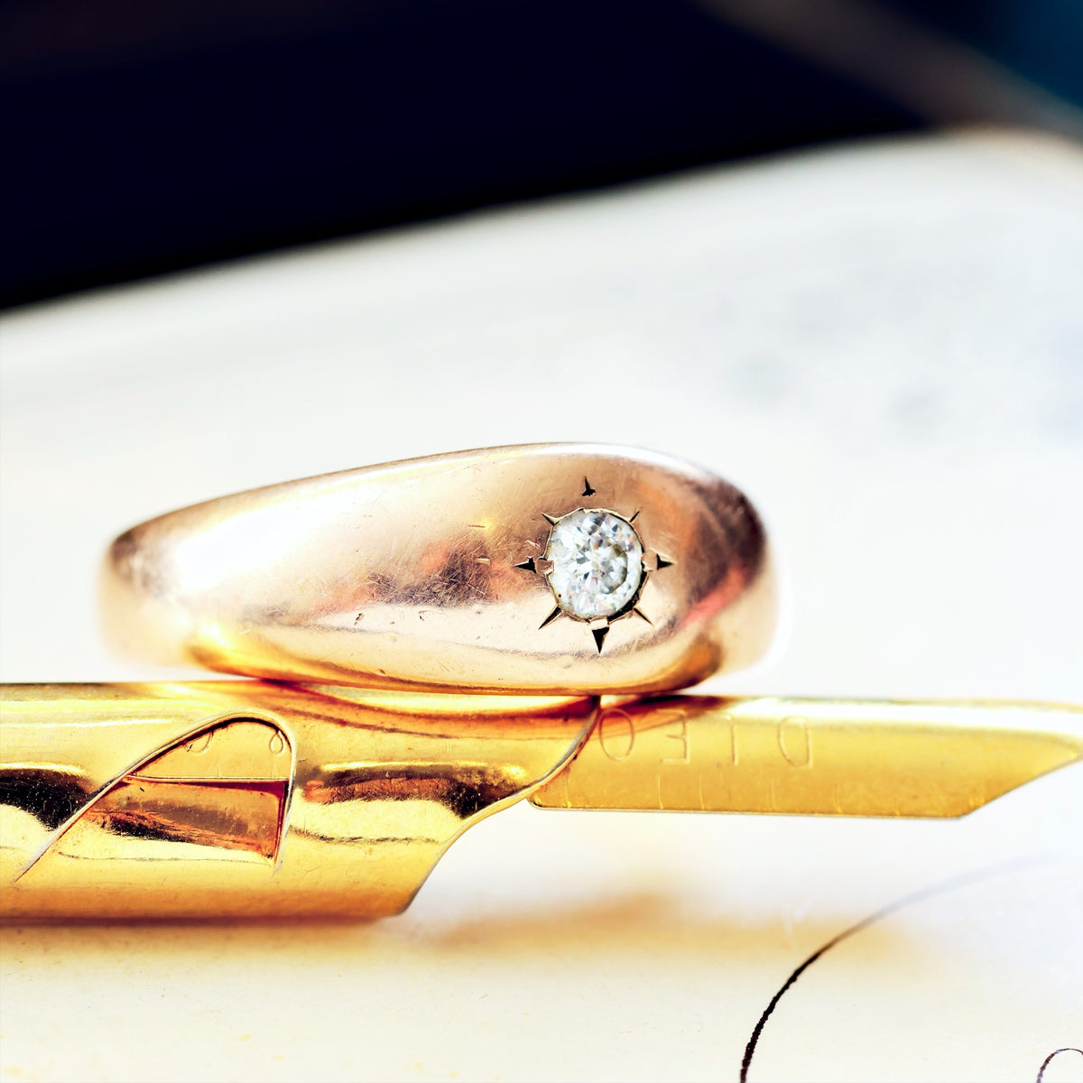 Antique Gypsy Set Diamond Band Ring