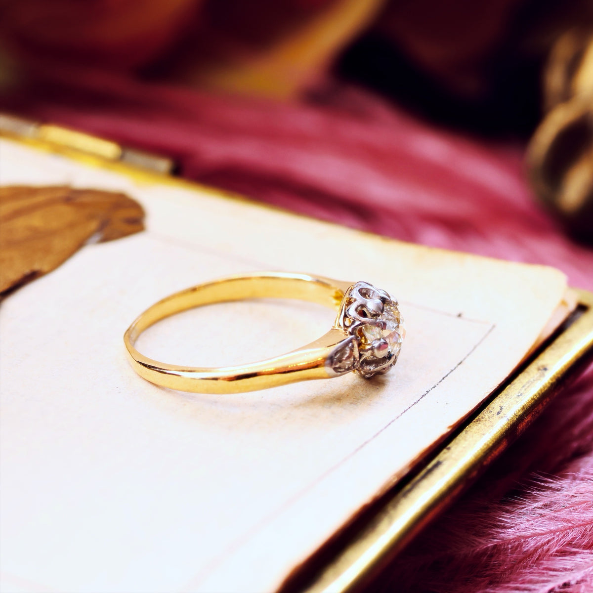 Darling Antique Hand Cut Diamond Engagement Ring